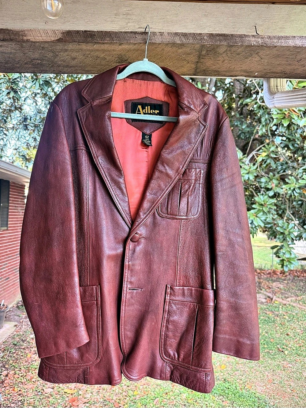 Adler Leather Blazer Brown Size 42